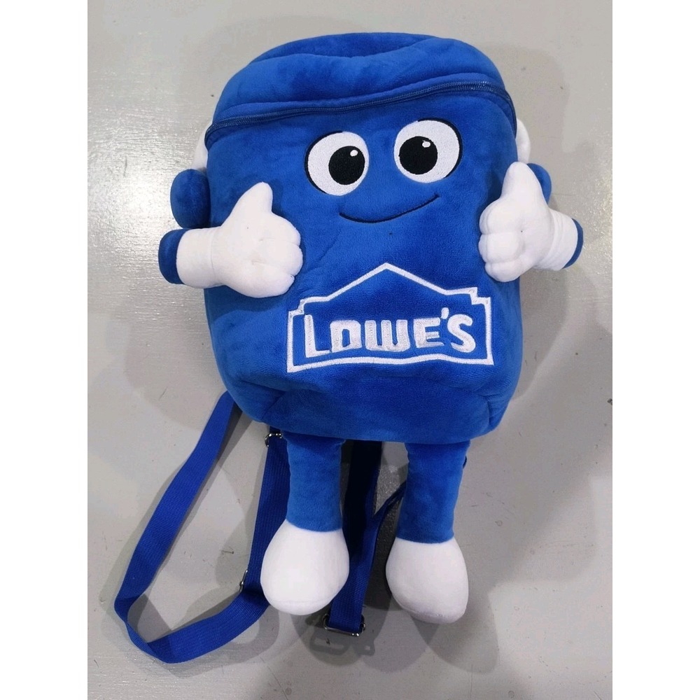 Lowe's Blue Bucket Mini Plush Backpack Exclusive Rare Limited Edition